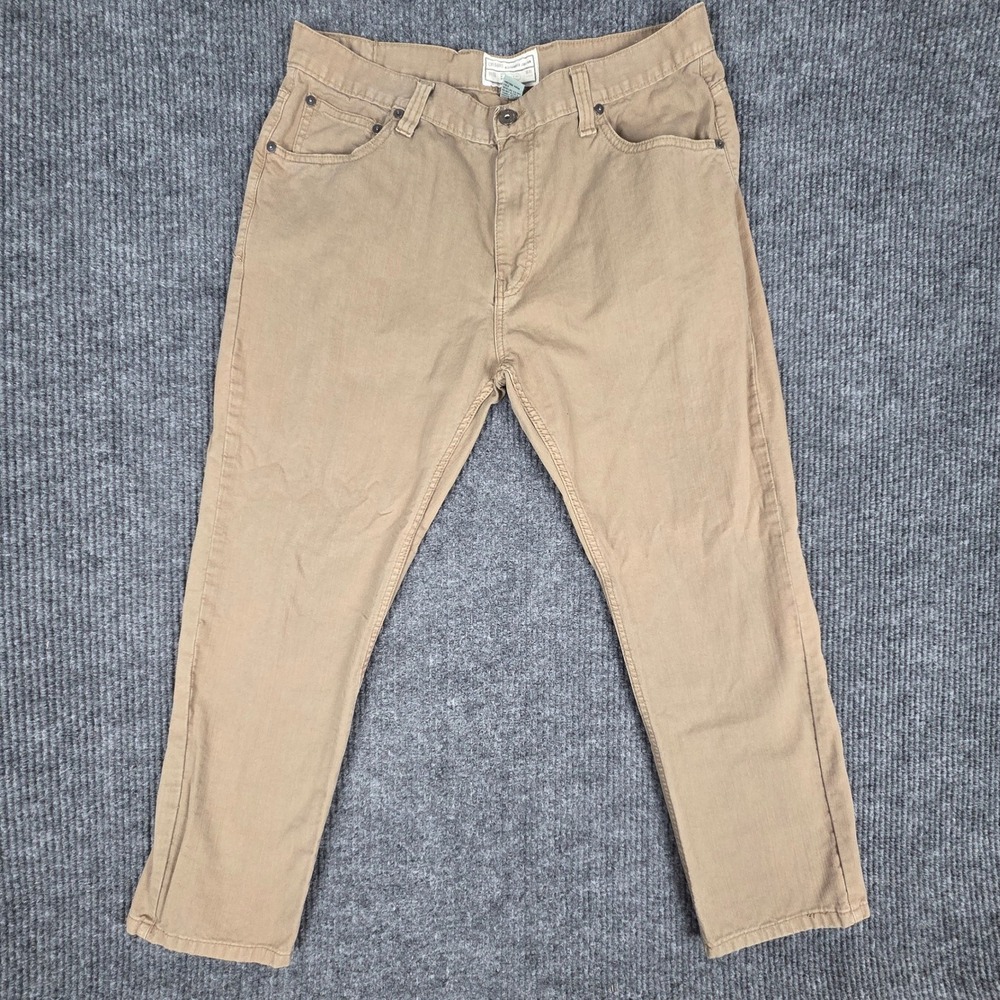 Colours Alexander Julian Mens 38/30 Khaki Straight Leg Cotton Casual Pants 38x30
